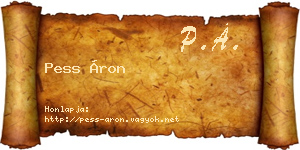 Pess Áron névjegykártya